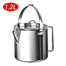 1.2L Edelstahl Outdoor Picknick Camping Kochkessel Hängetopf tragbar
