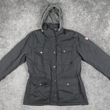 Fjällräven Jacke Mantel G1000 schwarz Fleece gefüttert Größe L Damen Taschen