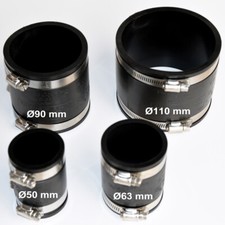 Flexible Muffe Gummimuffe PVC Flexmuffe Rohrverbindung Fitting Filter Teich Pool