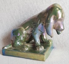 Rambervillers, Cytère, Jugendstil Figur Bluthundwelpe Puppy, um 1916, gemarkt