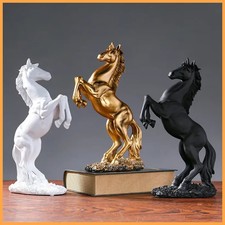 Pferd Figur Gold Weiß Schwarz