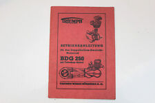 Original 1949 Triumph BDG 250 Betriebsanleitung - Oldtimer Motorrad