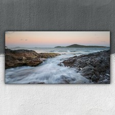Strand Fluss Landschaft 100x50 Leinwandbilder Wandbilder XXL Canvas
