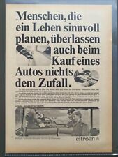 Citroen Sicherheit auf Rädern DS Oldtimer Original 1965 Vintage Advert Werbung