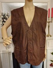 Herren Echtes Leder Weste Gr. 60 Braun  Butterweiches Leder  TOP Zustand