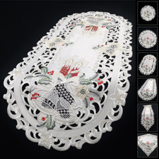 WEIHNACHTSTISCHDECKE DECKCHEN TISCHLÄUFER TISCHDECKE STICKEREI WEIHNACHTEN
