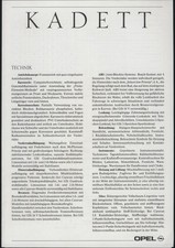 Opel KADETT E Prospekt 8/1990 Technik + Ausstattung: LS-GSI/16V-Caravan-Cabrio?