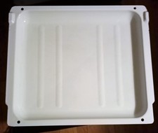 weisses Emaille Backblech aus altem Ofen 45,5 x 39 x 4 cm