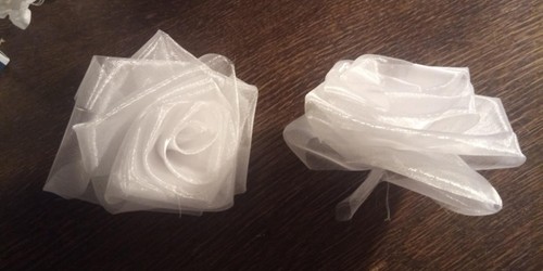 Stück organza stoffrosen - 15,