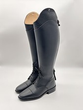 Reitstiefel schwarz Krokooptik