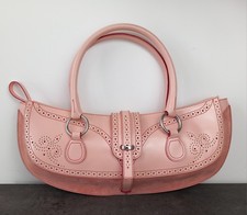 TANNER KROLLE Tasche Rosa Leder Wildleder Geprägt Saddle Bag Baguette 2 Henkel