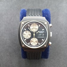 DUGENA MONZA 7750 AUTOMATIC CHRONOGRAPH 1970 SCHWARZ FUNKTIONIERT Valjoux 7770