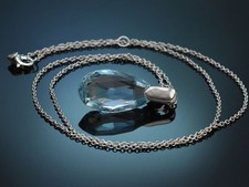 SPARKLING BLUE! EDLES COLLIER MIT AQUAMARIN TROPFEN AUS WEISSGOLD 585