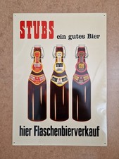 Antikes Blechschild Werbung STUBS Ein Gutes Bier 50er Jahre