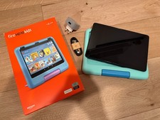 Amazon Fire HD 10 Kids-Tablet (neueste Generation) in Grün/Blau, neuwertig