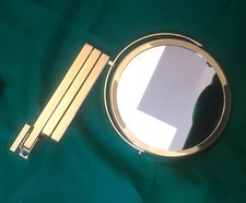 Großer Kosmetikspiegel Vergrößerungsspiegel Wandspiegel Messing hochglänzend