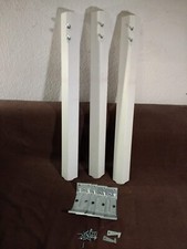 3 Stück Tischbeine mit 4 Stück Eckhalterungen mit Schrauben 75x6x6 cm