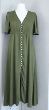 RESERVED lässiges MAXI KLEID Gr. M / 38 40 khaki grün Knopfleiste Safari NEU !!!