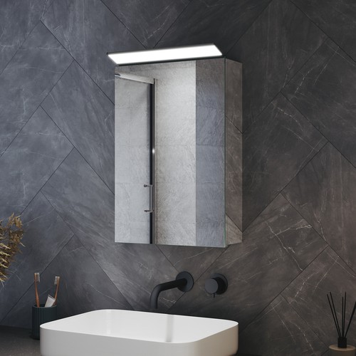 Edelstahl led spiegelschrank - edelstahl,