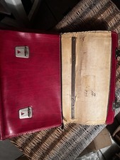 Rote Vintage-Schultasche aus Leder (1970er–1980er)