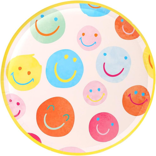 Pappteller mit happy - pappteller,