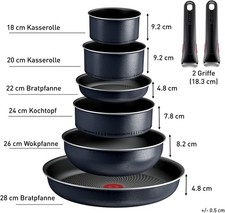 Tefal Ingenio Enjoy, 8-teiliges Topf und Pfannenset abnehmbarer Griff