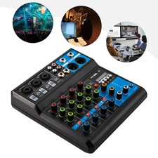 5-Kanal Audio Mischpult Mischen Konsole Bluetooth Mixer Live DJ Verstärker USB