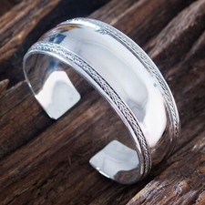 925 Silber Armreif Armspange Wikinger Armschmuck Damen Herren Kelten breit offen