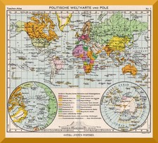 Politische Weltkarte und Pole
