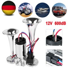 600DB Fanfare Hupe Druckluft Nebelhorn Lufthorn Dual Hupe 12V für Auto LKW Boot