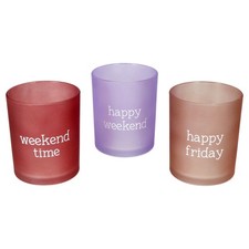 Happy 3er Set Teelichthalter