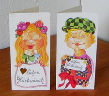 2 Glückwunsch Klappkarten -