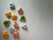 3 x 11 kleine Meerestiere ca. 1,3 x 1,6 cm,  Kunststoff