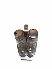 Menage Set Edelstahl  5 tlg 2 Spender für Essig und Öl 2 Streuer