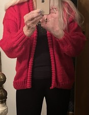 Neu! Handgestrickte Jacke Reine Wolle mit Kaschmir, 38-42