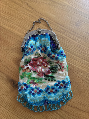 Antike perlentasche rosen - antike,