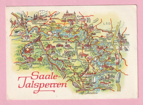 Ddr landkartenmotiv - ak,