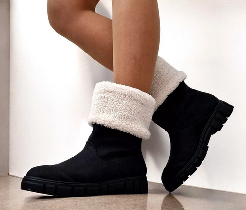 Schwarze damen winterstiefel - schwarze, damen-winterstiefel