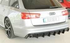 Rieger Diffusor für Audi A6 4G S-Line Vorfacelift Heckeinsatz Schwarz Glanz