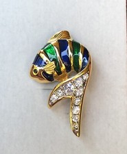 NWOT Cabouchon Fish Pin 18K