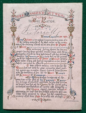 Antike viktorianische gedruckte Karte Queen Victorias Brief an die Nation 1871 Prinz