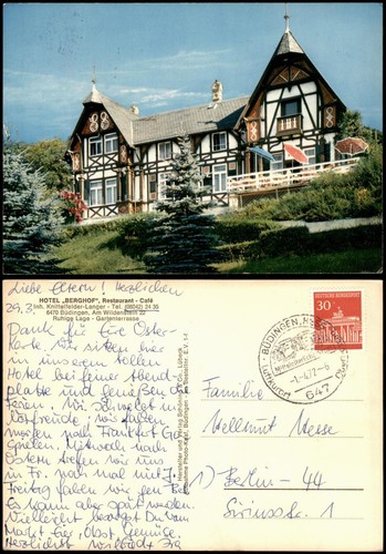 Ansichtskarte büdingen hotel - ansichtskarte,