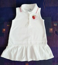 H&M tolles Mädchen SOMMER Polo Shirt KLEID Topkleid 86 ärmellos WEIß Baumwolle N