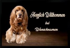 Fußmatte Schmutzfangmatte Wunschtext Cocker Spaniel Hund  F196