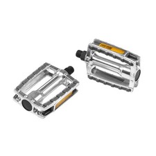 ergotec 86036001 Alu-Pedal 658 XXL, 9/16", mit Reflektoren, silber/grau (1 Paar)