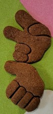 Finger Hand Daumen 2 Keks Plätzchen Ausstecher Cookie NEUWERTIG Peace Victory 