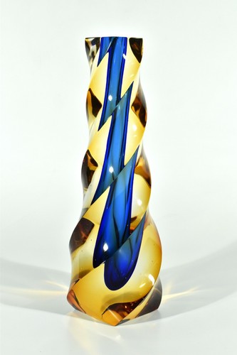 Exbor czech glas vase - czech, spirale