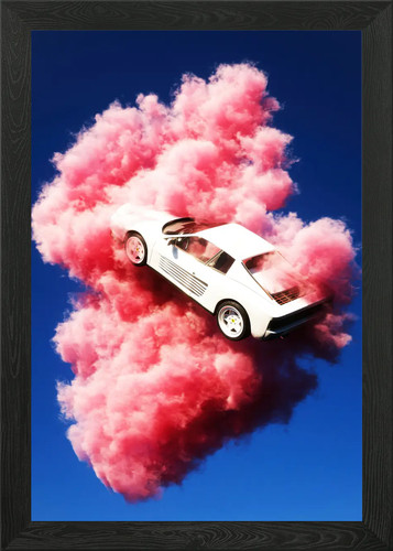 Weißes auto rosa - weißes, in