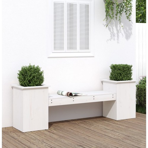 Gartenbank mit pflanzkübeln - gartenbank,