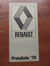 Renault 4 - 5 - 6 - 12 - 15 - 16 - 30 - Alpine 1300 - A310 - PREISLISTE (1976)